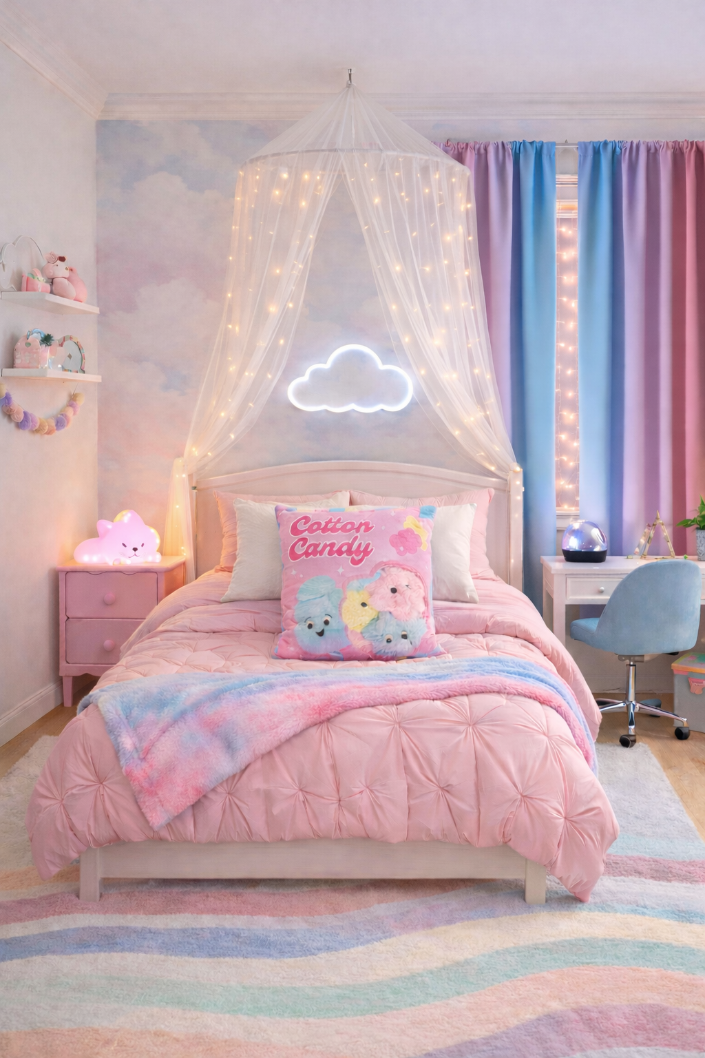 Pink Blue Cotton Candy Bedroom theme preview