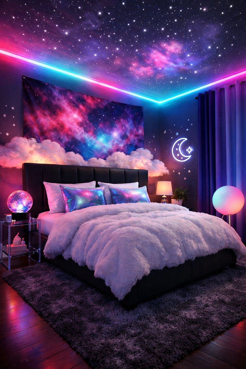 Cosmic Glow Nebula Bedroom