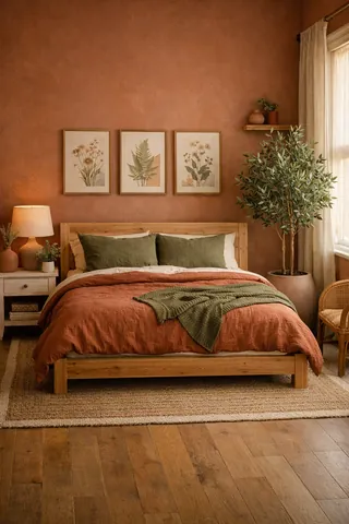 Earthy Botanical Retreat Bedroom
