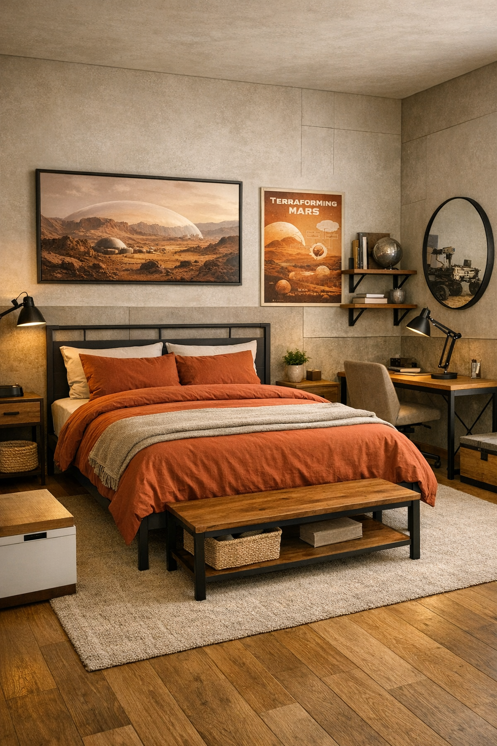 Mars Colony Habitat Bedroom