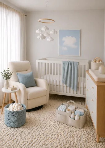 Soft Sky Blue nursery room