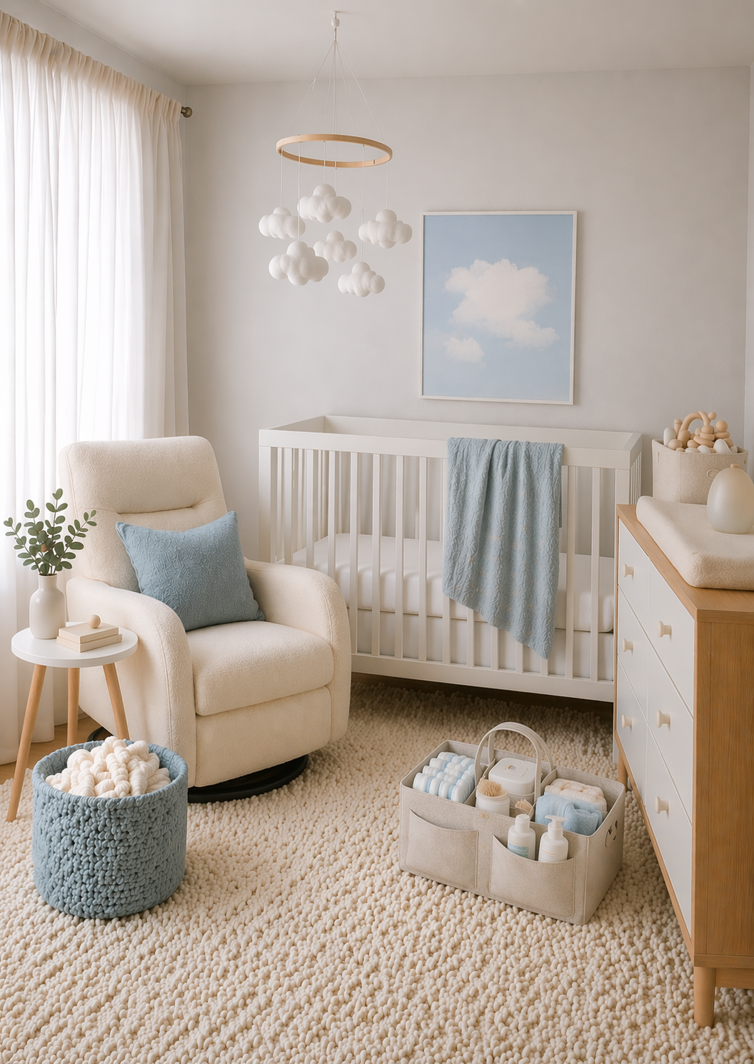 Soft Sky Blue nursery room
