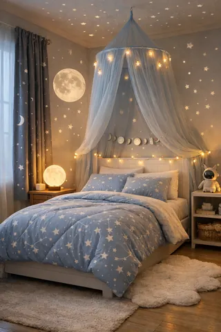 Soft Celestial Kids Bedroom