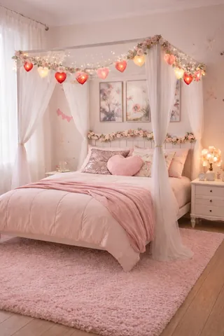Valentine Fairycore Canopy Bedroom