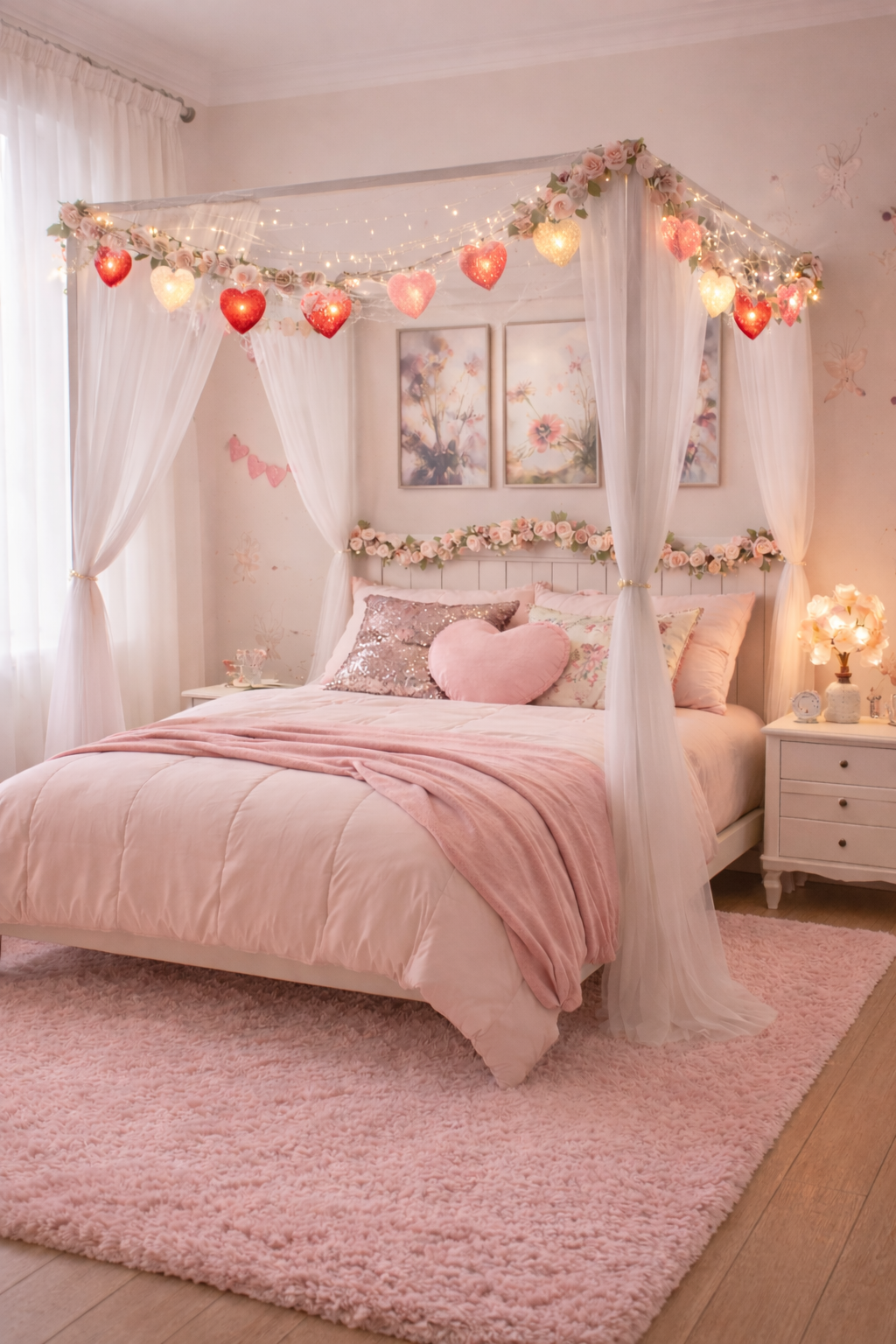 Valentine Fairycore Canopy Bedroom